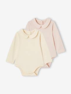 Lot 2 bodies bébé fille pois flockés en coton Bio  - vertbaudet enfant