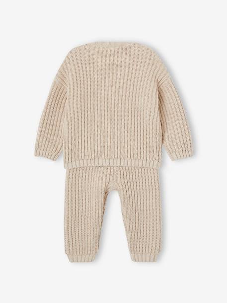 Ensemble 3 pièces mixte bébé naissance beige chiné 6 - vertbaudet enfant 