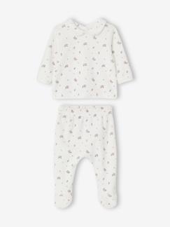 Pyjama à fleurs en velours bébé 2 pièces  - vertbaudet enfant