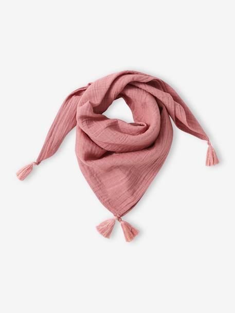 Foulard uni personnalisable à pompons fille en coton bio blush+marine 6 - vertbaudet enfant 