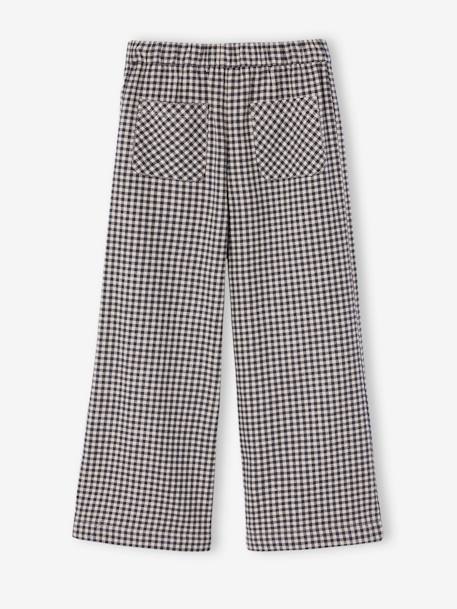 Pantalon vichy large fille facile à enfiler carreaux gris 2 - vertbaudet enfant 