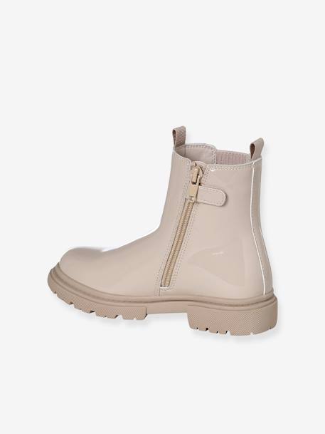 Boots vernies zippées et élastiquées fille écru+marine 5 - vertbaudet enfant 