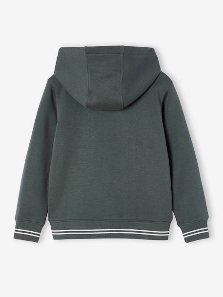 Sweat zippé à capuche sport garçon. bleu grisé+gris chiné+lichen+marine+rouge 11 - vertbaudet enfant 