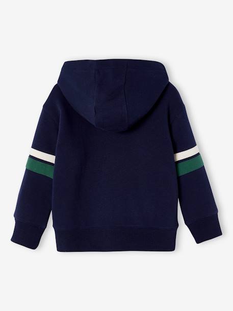 Sweat à capuche zippé garçon doublé sherpa anthracite+marine+vert 5 - vertbaudet enfant 