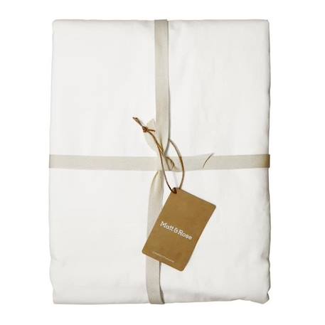 Drap-housse uni en coton - MATT & ROSE - COTON LAVÉ - Blanc - 90x190 cm BLANC 2 - vertbaudet enfant 