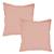 Set de 2 taies d’oreiller unies à franges - MATT & ROSE - COTON LAVÉ - Nude - 65x65 cm ROSE 3 - vertbaudet enfant 