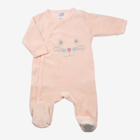 Pyjama bébé 3 mois - TROIS KILOS SEPT - Velours doux et chaud - Ouverture devant ROSE 1 - vertbaudet enfant 