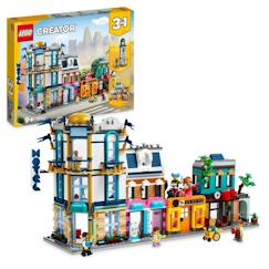 Jouet-Jeux d'imagination-Jeux de construction-LEGO® Creator 31141 La Grand-rue, Jouet de Construction avec Gratte-Ciel et Rue de Marché, Idée Cadeau