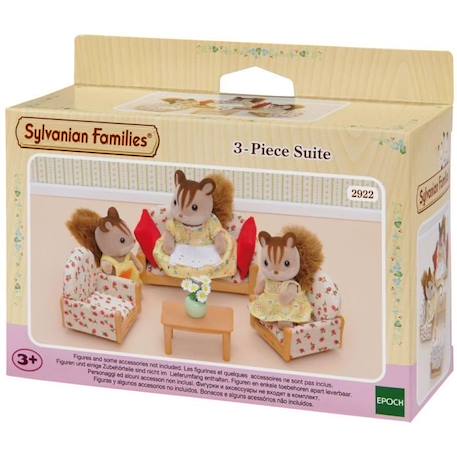 Ensemble Canapé, 2 Fauteuils et Table Basse Sylvanian Families - Le Village MARRON 2 - vertbaudet enfant 