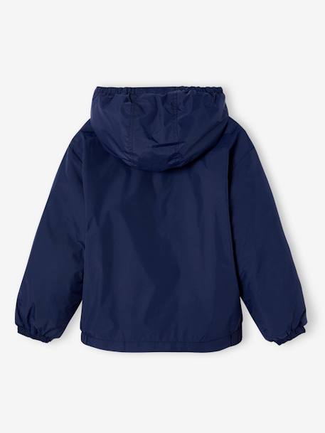 Coupe-vent  à capuche doublé sherpa garçon kaki+marine 11 - vertbaudet enfant 