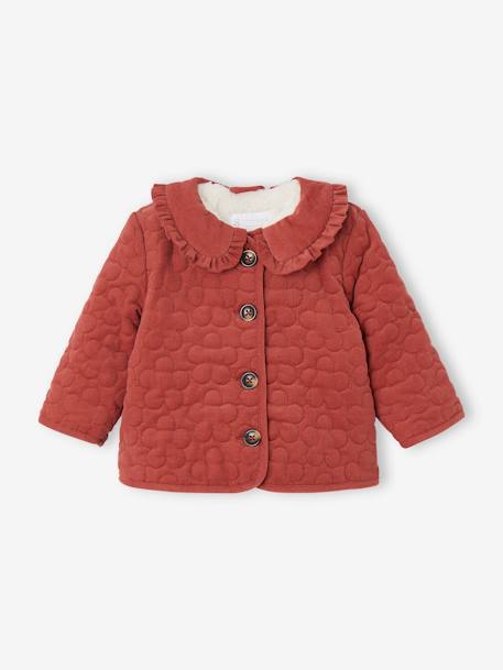 Veste matelassée en velours doublé sherpa bébé terracotta 2 - vertbaudet enfant 