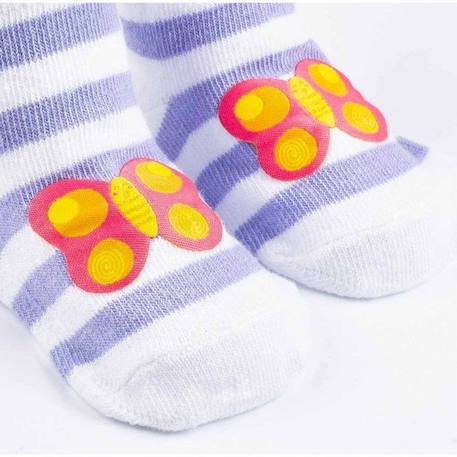 Lot de 3 paires de chaussettes rayées pastel BLANC 4 - vertbaudet enfant 