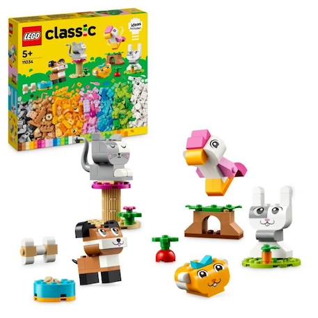 LEGO® 11034 Classic Les Animaux de Compagnie Créatifs, Jouet avec Animaux, Modèle Chien, Chat, Lapin, Hamster et Oiseau JAUNE 1 - vertbaudet enfant 