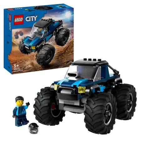 LEGO® 60402 City Le Monster Truck Bleu, Jouet Camion Tout-Terrain et Minifigurine de Conducteur, Cadeau Enfants BLEU 1 - vertbaudet enfant 