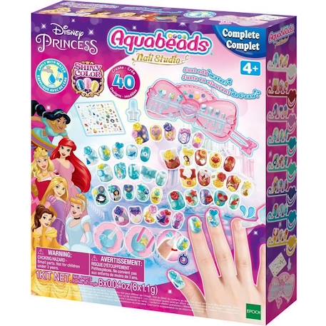 Aquabeads - Nail Studio Princesses Disney - Ongles qui collent avec de l'eau ROSE 1 - vertbaudet enfant 