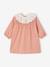 Robe à smocks en velours col brodé amovible bébé rose 1 - vertbaudet enfant 