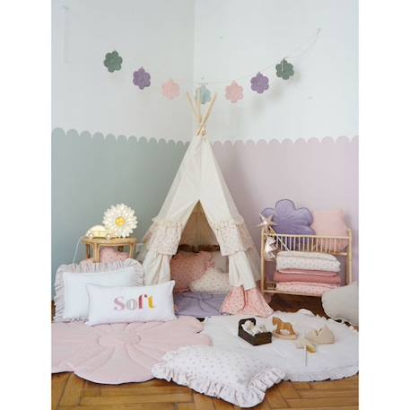 Tente Tipi Rose Blanc avec volants ROSE 4 - vertbaudet enfant 