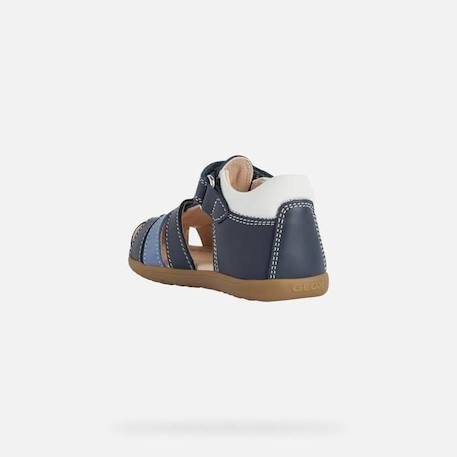 Sandales premiers pas pour garçon GEOX B SANDAL MACCHIA - Bleu marine/blanc - Scratch BLEU 4 - vertbaudet enfant 