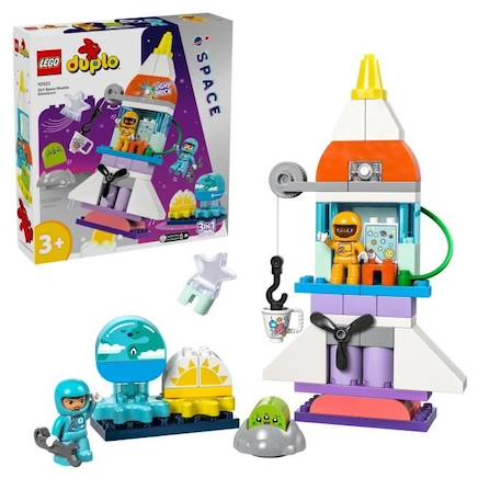 LEGO® 10422 DUPLO L'Aventure en Navette Spatiale 3-en-1, Jouet de Construction de Fusée, Jeu Éducatif BLEU 1 - vertbaudet enfant 