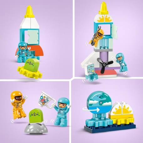 LEGO® 10422 DUPLO L'Aventure en Navette Spatiale 3-en-1, Jouet de Construction de Fusée, Jeu Éducatif BLEU 4 - vertbaudet enfant 