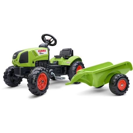 Tracteur à pédales - FALK - Claas avec remorque - Dès 2 ans -100% Fabriqué en France -75% de plastique recyclé VERT 1 - vertbaudet enfant 