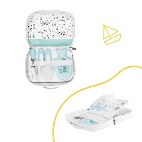 BADABULLE Trousse de soin PLOUF, 7 accessoires pour bébé BLEU 4 - vertbaudet enfant 