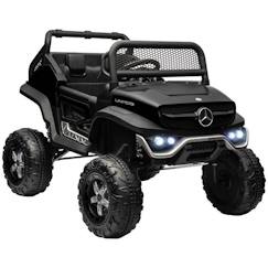 Jouet-Voiture électrique 4x4 pour enfants de 3 à 8 ans 12 V Mercedes-Benz Unimog 2 moteurs avec télécommande - noir