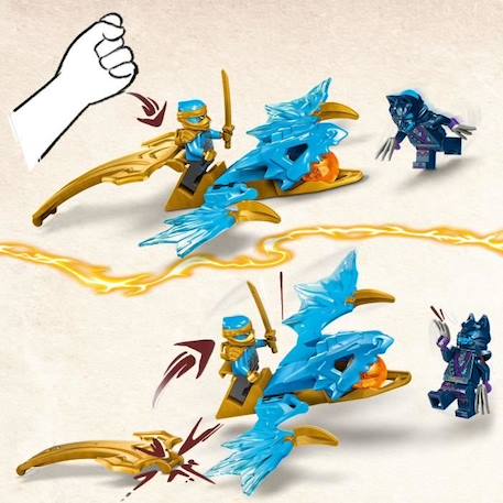 LEGO® 71802 NINJAGO L’Attaque du Dragon Rebelle de Nya, Jouet Ninja de Dragon et Figurines incluant Nya avec Mini-Katana BLEU 3 - vertbaudet enfant 