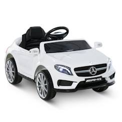 Jouet-Jeux de plein air-Véhicules enfant-Voiture véhicule électrique enfant 6 V 7 Km/h max. télécommande effets sonores + lumineux Mercedes GLA AMG blanc