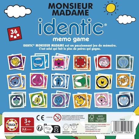 Jeu d'apprentissage - EDUCA - Monsieur Madame - Identic BLEU 3 - vertbaudet enfant 