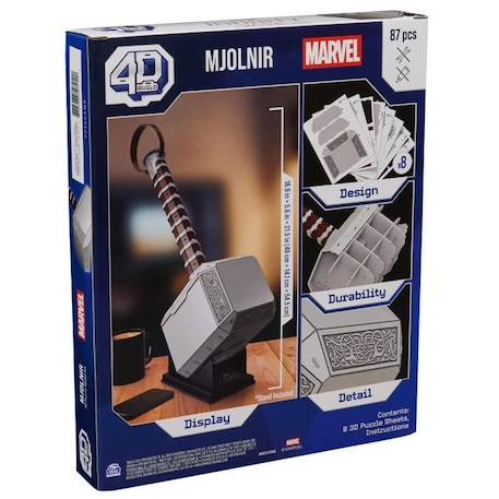 Marvel - MARTEAU DE THOR - Maquette 4D à construire BLANC 5 - vertbaudet enfant 