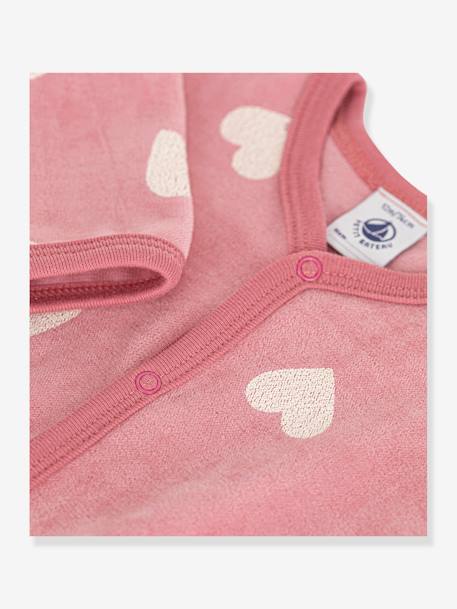 Pyjama bébé en velours imprimé coeur PETIT BATEAU rose imprimé 3 - vertbaudet enfant 