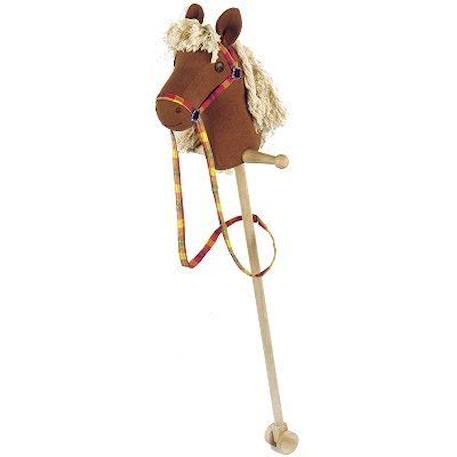 Cheval bâton en bois et coton TOYS PURE - Jesse James - 97cm MARRON 2 - vertbaudet enfant 