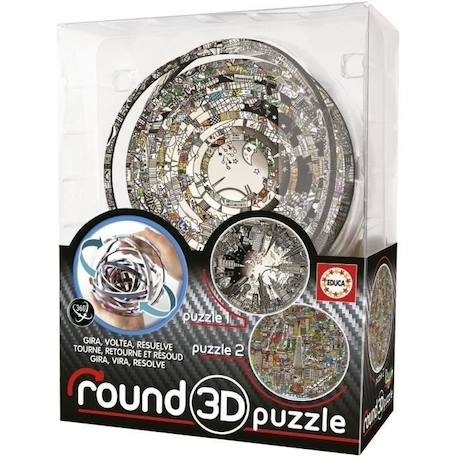 Puzzle 3D rond Charles Fazzino - Educa - 19707 - Dessins animés et BD - Moins de 100 pièces - Mixte GRIS 1 - vertbaudet enfant 