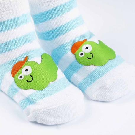 Lot de 3 paires de chaussettes rayées tendances BLANC 3 - vertbaudet enfant 