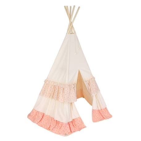 Tente Tipi Rose Blanc avec volants ROSE 1 - vertbaudet enfant 