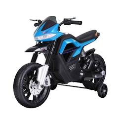 Jouet-Moto électrique pour enfants - HOMCOM - 4 roues - Effets lumineux et sonores - Bleu