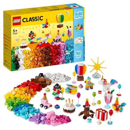 LEGO® Classic 11029 Boîte de Fête Créative avec 12 Mini Jouets en Briques : Licorne, Clown BLANC 1 - vertbaudet enfant 