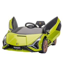 Jouet-Voiture électrique enfant de sport supercar 12 V - V. max. 5 Km/h effets sonores + lumineux vert