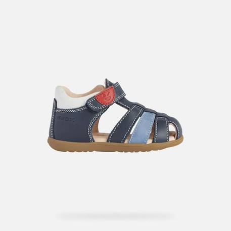 Sandales premiers pas pour garçon GEOX B SANDAL MACCHIA - Bleu marine/blanc - Scratch BLEU 2 - vertbaudet enfant 