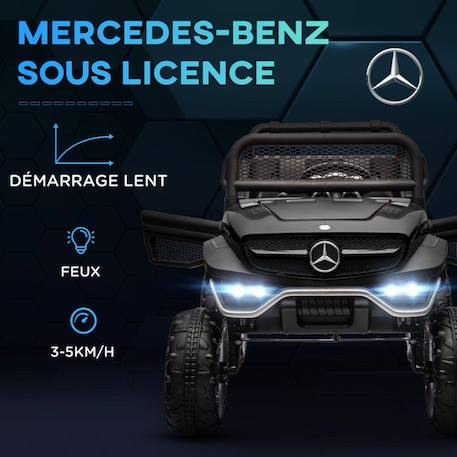 Voiture électrique 4x4 pour enfants de 3 à 8 ans 12 V Mercedes-Benz Unimog 2 moteurs avec télécommande - noir NOIR 4 - vertbaudet enfant 