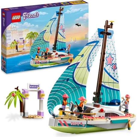 LEGO 41716 Friends L’Aventure en Mer de Stéphanie, Jouet de Bateau et Drone, Voyage avec Mini-poupées, Enfants Dès 7 Ans BLEU 1 - vertbaudet enfant 