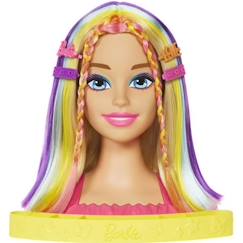 Jouet-Barbie®-Ultra Chevelure-Tête à Coiffer blonde mèches arc-en-ciel HMD78