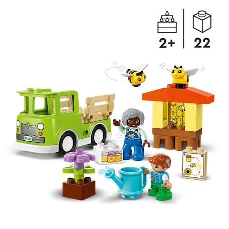 LEGO® 10419 DUPLO Ma Ville Prendre Soin des Abeilles et des Ruches, Jouet Éducatif pour Enfants, 2 Figurines d'Abeilles BLEU 2 - vertbaudet enfant 