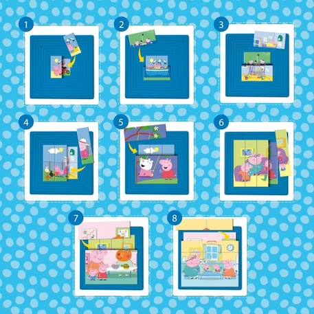 Puzzles progressifs Peppa Pig - Boite auto-corrective - LISCIANI BLEU 2 - vertbaudet enfant 