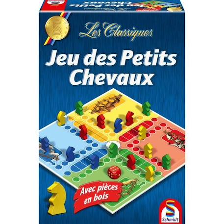 Les Classiques - Jeu de petits chevaux - SCHMIDT SPIELE - Vivez des courses palpitantes avec ce jeu de petits chevaux classique ! BLEU 1 - vertbaudet enfant 