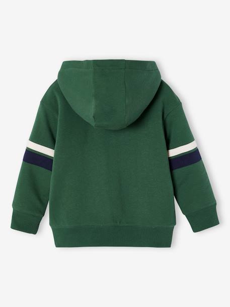 Sweat à capuche zippé garçon doublé sherpa anthracite+marine+vert 8 - vertbaudet enfant 