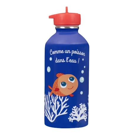 Garçon-Accessoires-Autres accessoires-Gourde Inox Enfant - DRAEGER PARIS - Poisson Dans L'eau - Bleu - 300 ml - Multisport