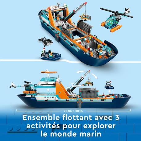 LEGO® City 60368 Le Navire d’Exploration Arctique, Jouet de Grand Bateau Flottant, Cadeau Enfants BLEU 4 - vertbaudet enfant 