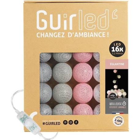 Guirlande lumineuse boules coton LED USB - Églantine - 16 boules 1,6m - 3 intensités GRIS 1 - vertbaudet enfant 